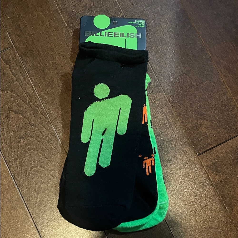 Bioworld Billie Eilish Black and Green Iconic Socks ⭐️2 for $11⭐️